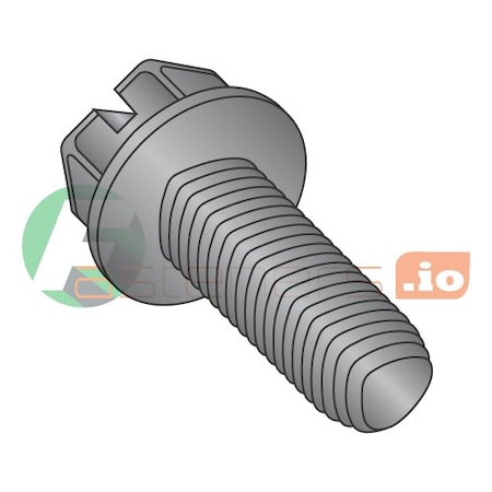 Newport Fasteners Thread Forming Screw, #10-32 x 1/2 in, Black Oxide Steel Hex Head Slotted Drive, 8000 PK 287739